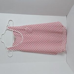 Ann Taylor LOFT Women's White Red Geometric Pattern Sleeveless Top, S